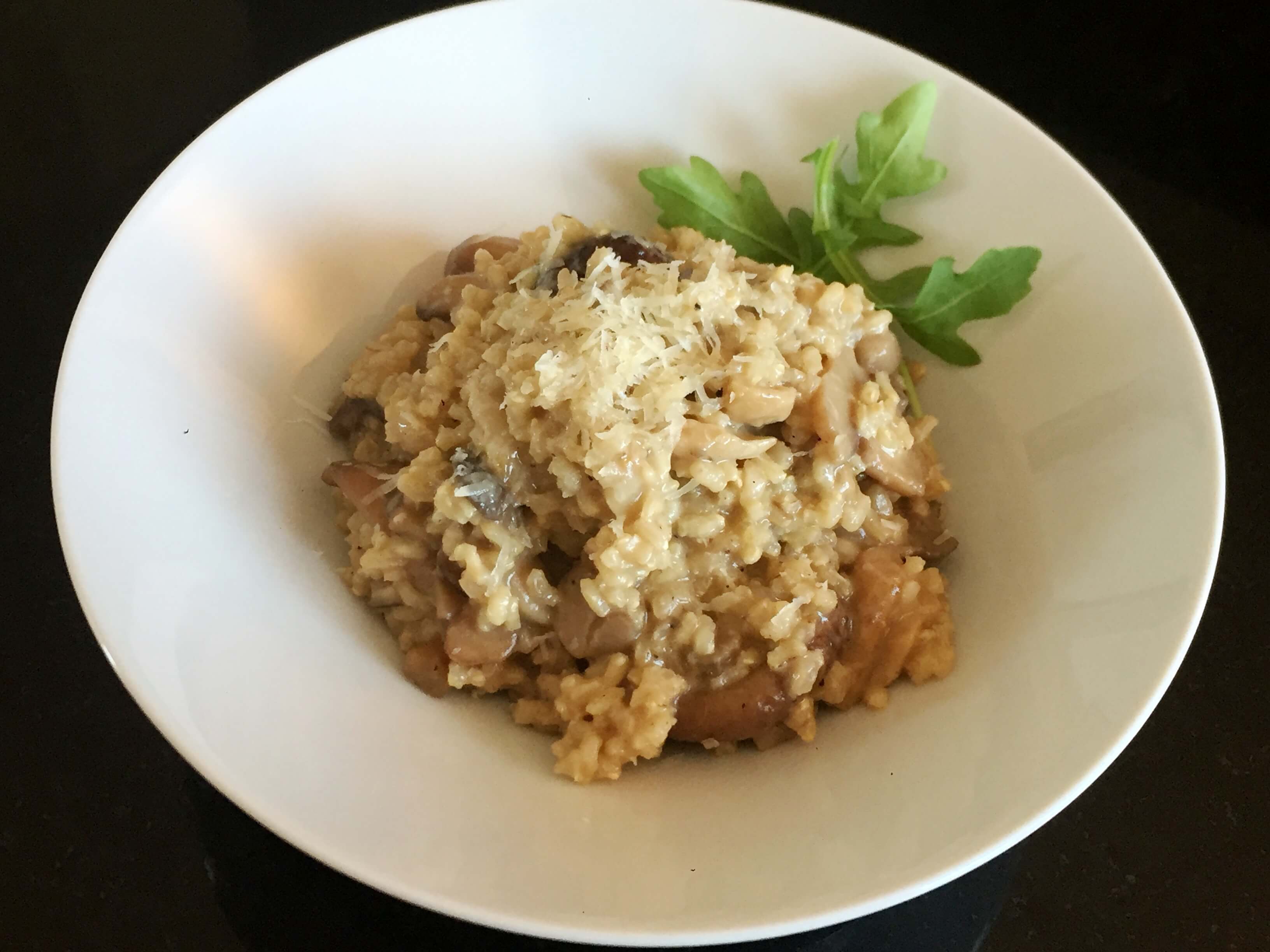 Receta de risotto integral de setas y queso